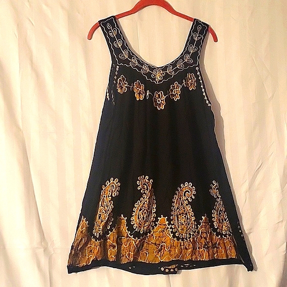 RIMA Beach World Embroidered Boho Tank Top, OS - Picture 1 of 8